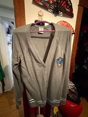 Women’s Gray Ravenclaw-Style Cardigan Sweater